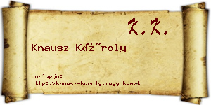 Knausz Károly névjegykártya