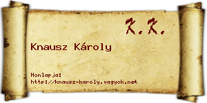 Knausz Károly névjegykártya